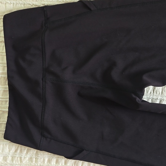 Move Theology Black Tulip Crossover Waist Leggings Side Pockets Ribbed Stretch S - Picture 14 of 16